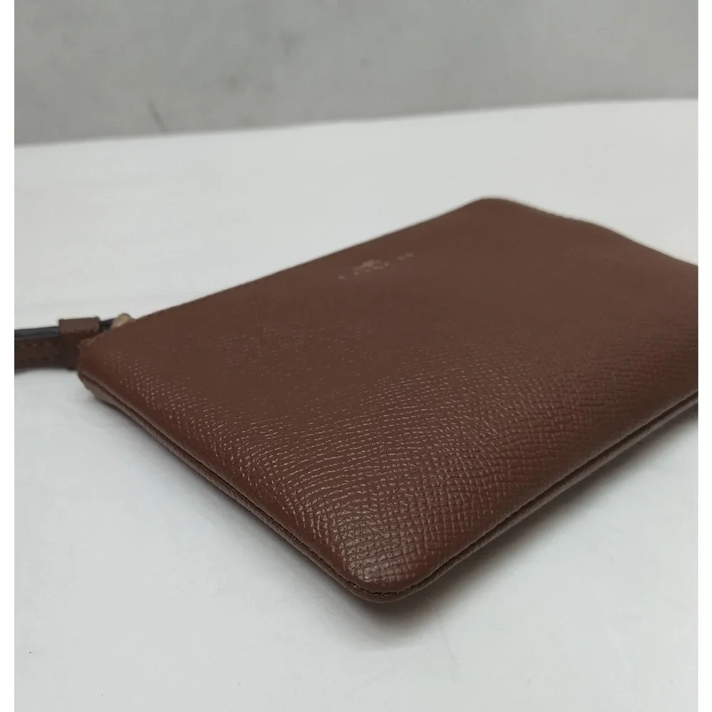 Coach Brown Leather Zipper Closure Coin Wallet